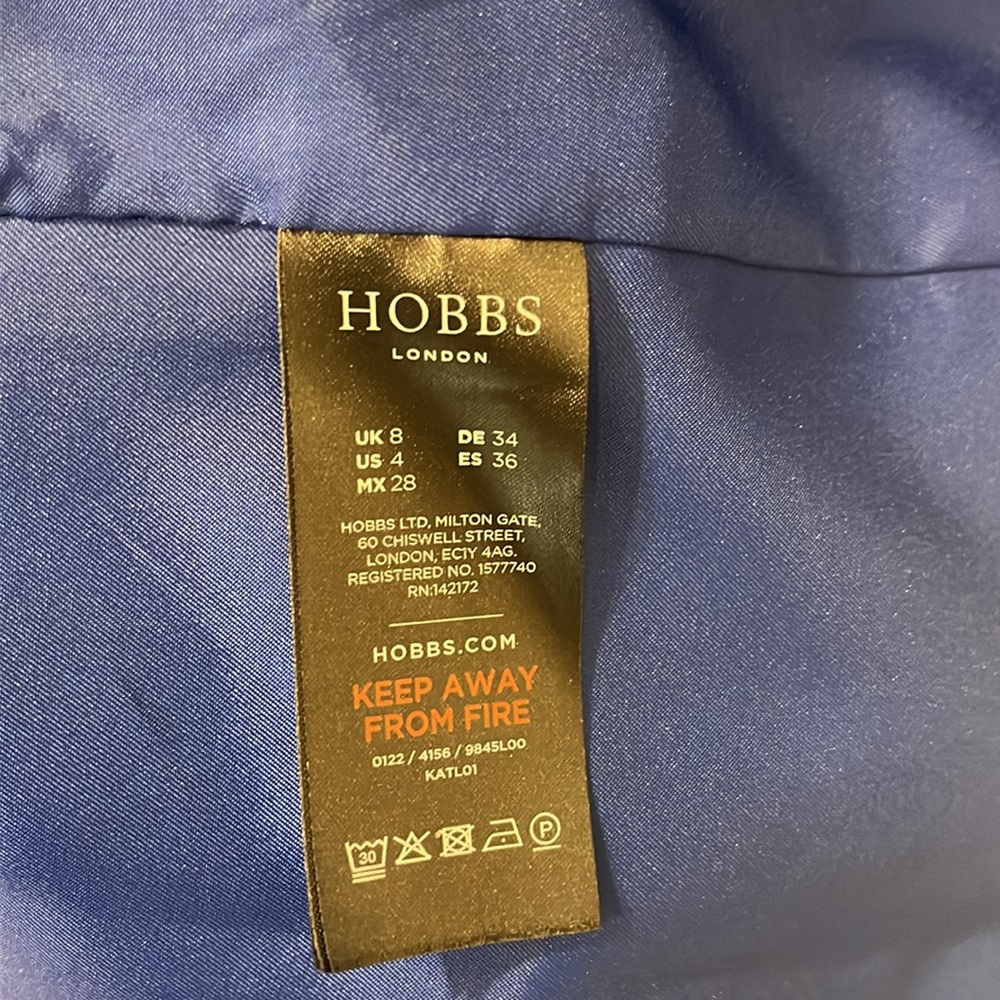 Hobbs Blue Single Button Tailored Blazer US Size 4 - Picture 4 of 5